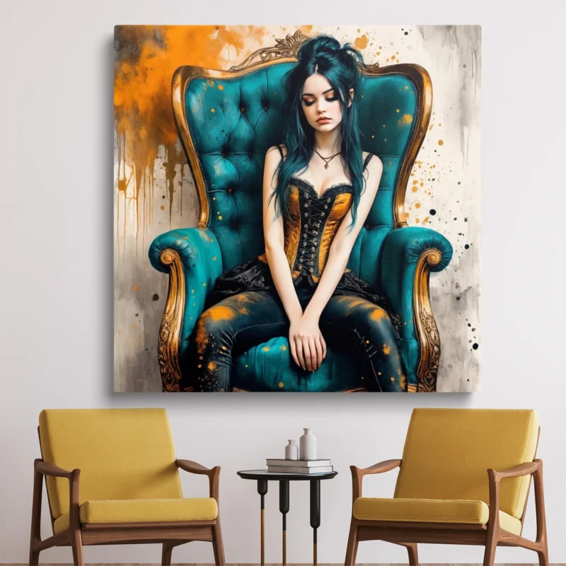 Tableau Femme Corset Fauteuil – Photographique