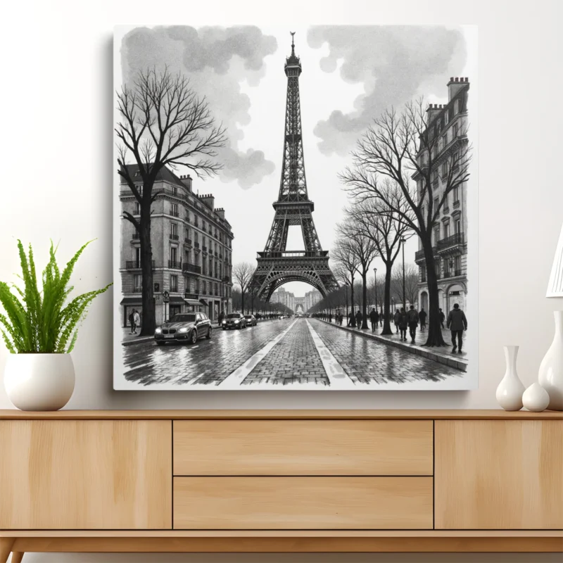 Tableau Paris Tour Eiffel – Atmosphere Apaisante – toile – horizontal