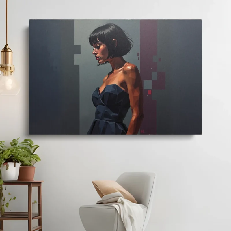 Tableau Portrait de Femme en Robe