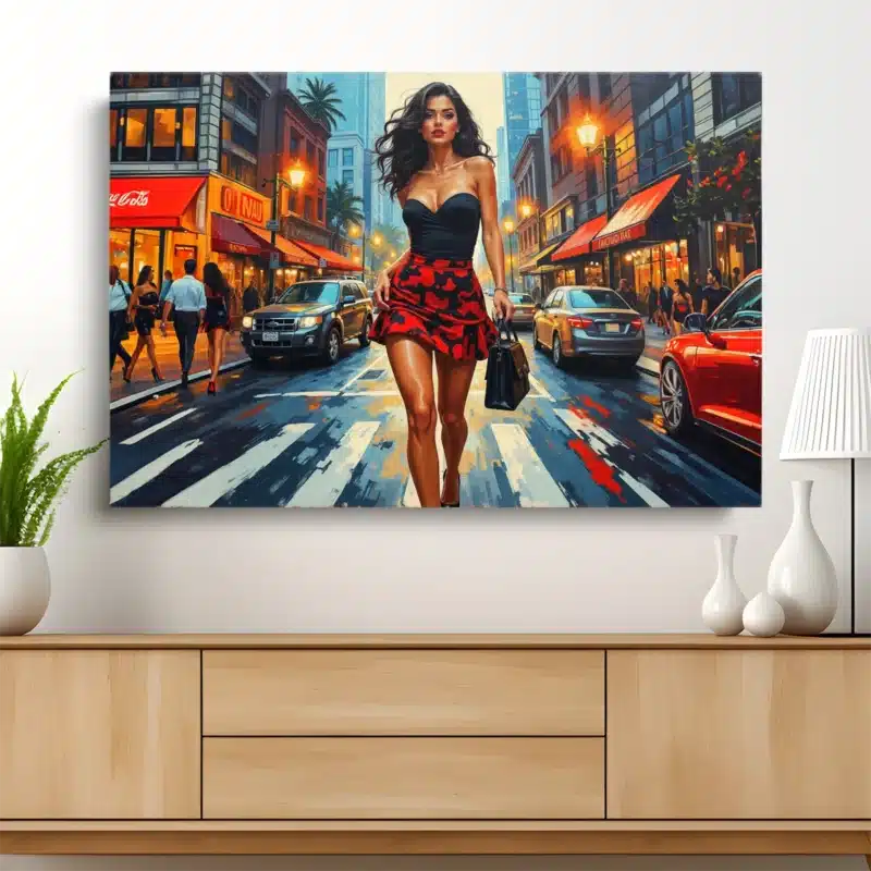 Tableau Femme en Ville – toile – horizontal