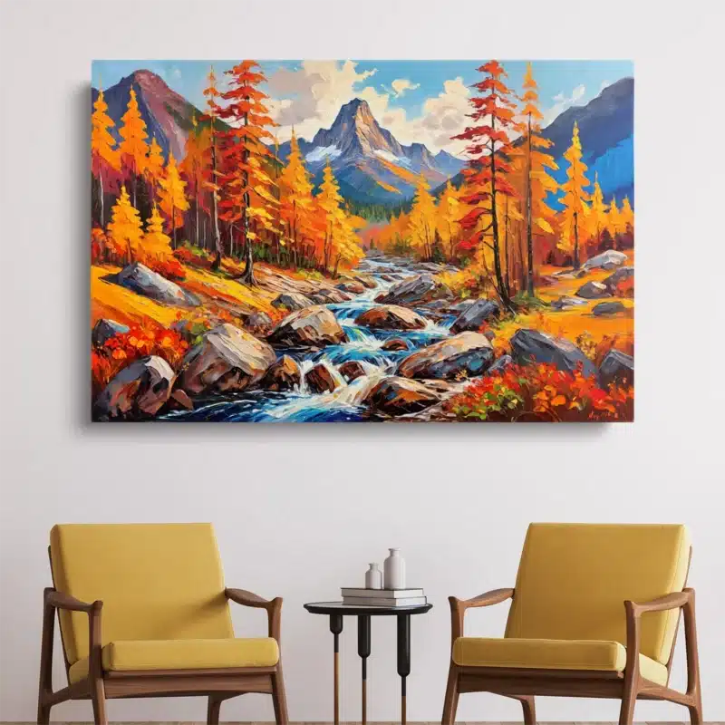Tableau Paysage de Montagne en Automne – toile – horizontal