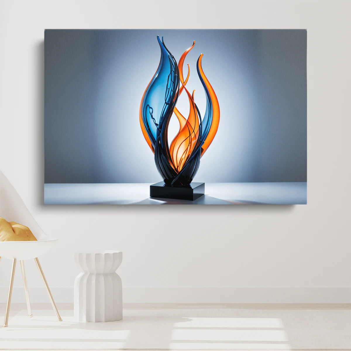 Tableau Sculpture en Verre Abstraite – toile – horizontal