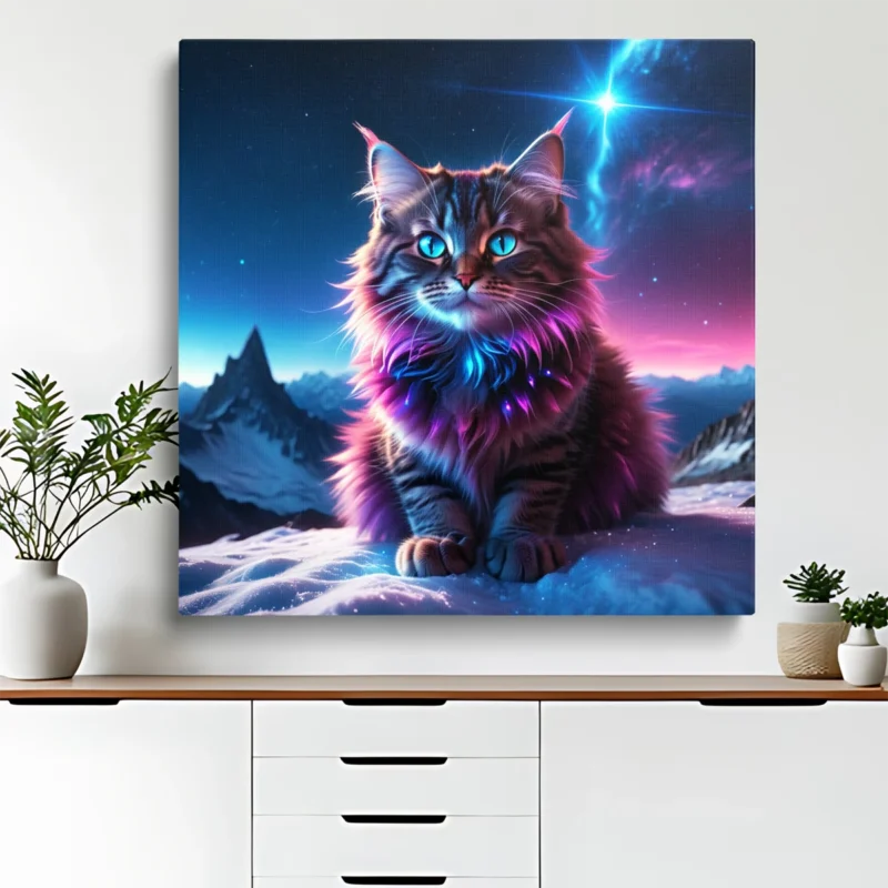 Tableau Chat dans la Galaxie – toile – horizontal